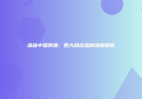 品味中国啤酒：四大知名品牌深度解析