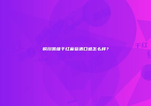 铜川凯维干红葡萄酒口感怎么样？