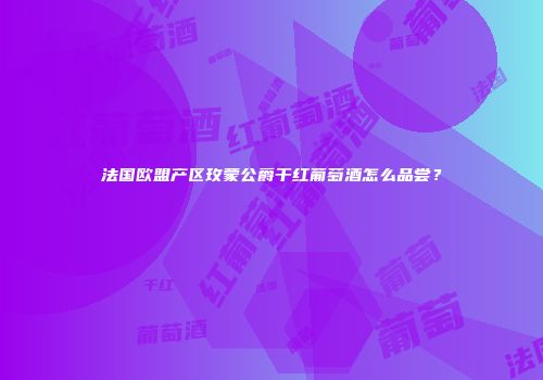 法国欧盟产区玫蒙公爵干红葡萄酒怎么品尝？
