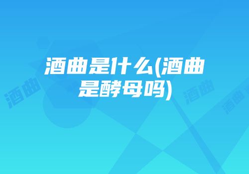 酒曲是什么(酒曲是酵母吗)