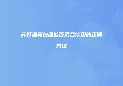 苏打酒和白酒能否混合饮用的正确方法