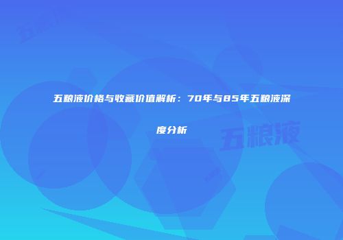 五粮液价格与收藏价值解析：70年与85年五粮液深度分析