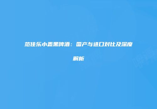 范佳乐小麦黑啤酒：国产与进口对比及深度解析