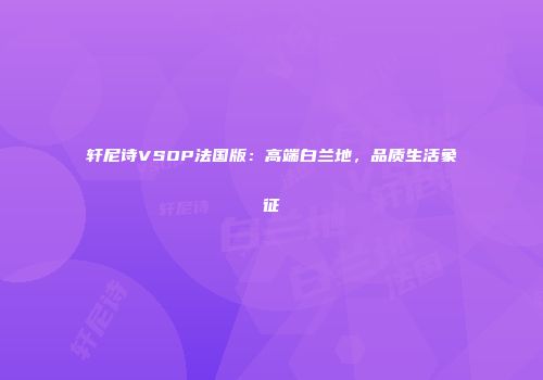 轩尼诗VSOP法国版：高端白兰地，品质生活象征