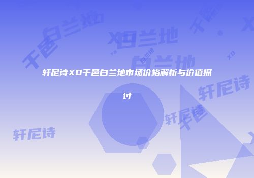 轩尼诗XO干邑白兰地市场价格解析与价值探讨