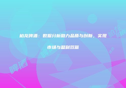 柏龙啤酒：数据分析助力品质与创新，实现市场与盈利双赢