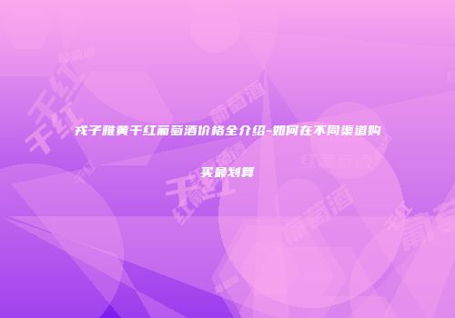 戎子雅黄干红葡萄酒价格全介绍-如何在不同渠道购买最划算