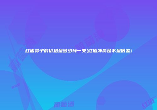 红酒鼻子的价格是多少钱一支(红酒冲鼻是不是很差)