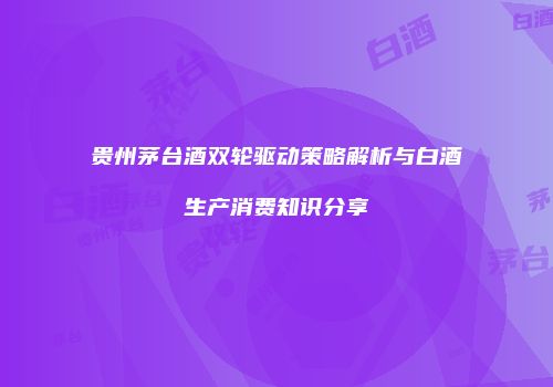 贵州茅台酒双轮驱动策略解析与白酒生产消费知识分享