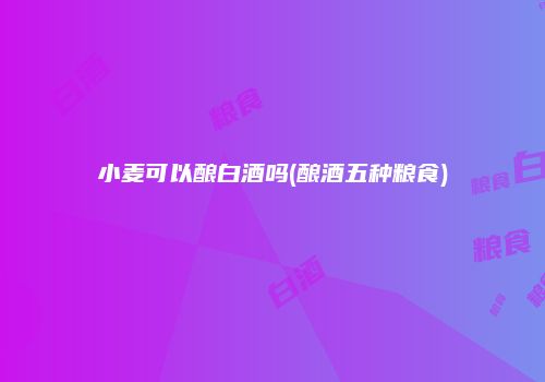 小麦可以酿白酒吗(酿酒五种粮食)