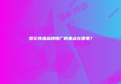 雪花啤酒品牌推广的重点在哪里？