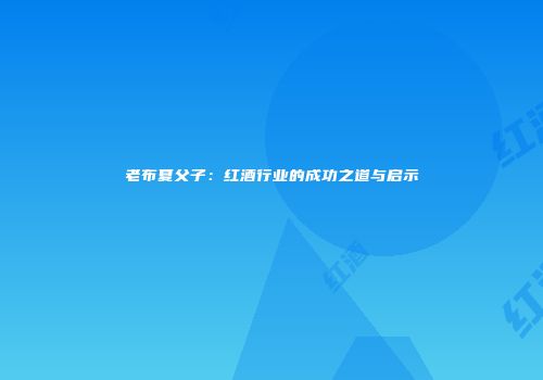 老布夏父子：红酒行业的成功之道与启示