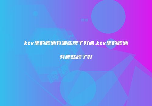 ktv里的啤酒有哪些牌子好点,ktv里的啤酒有哪些牌子好