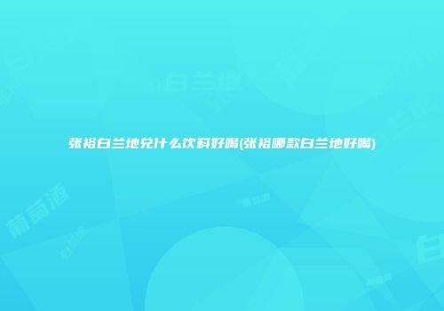张裕白兰地兑什么饮料好喝(张裕哪款白兰地好喝)