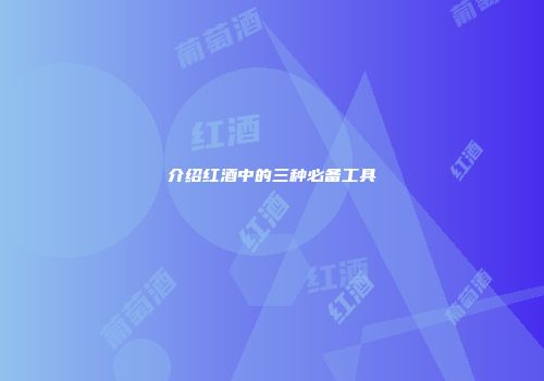 介绍红酒中的三种必备工具