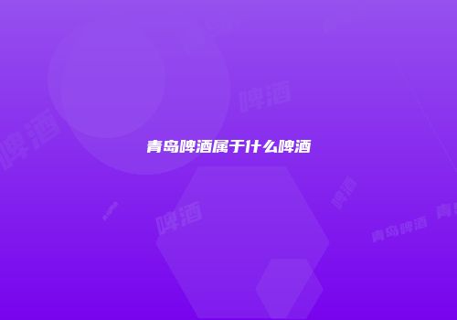 青岛啤酒属于什么啤酒
