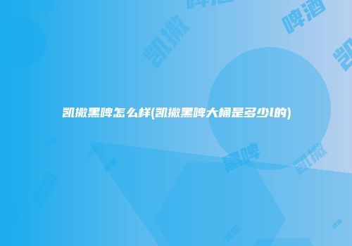 凯撒黑啤怎么样(凯撒黑啤大桶是多少l的)