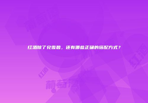 红酒除了兑雪碧，还有哪些正确的搭配方式？