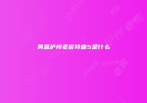 黄盒泸州老窖特曲5是什么