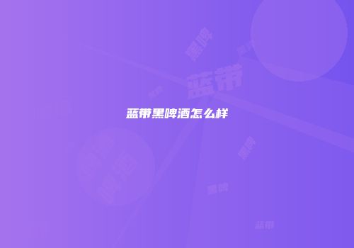蓝带黑啤酒怎么样
