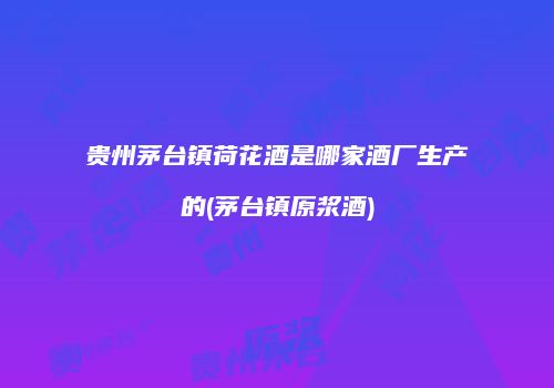 贵州茅台镇荷花酒是哪家酒厂生产的(茅台镇原浆酒)