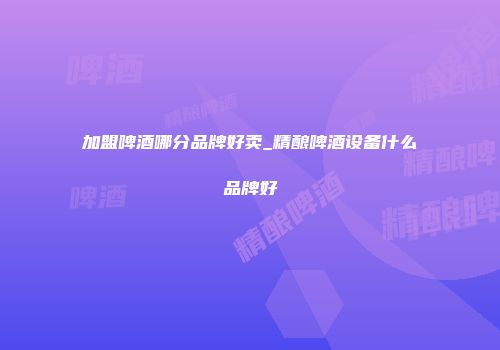 加盟啤酒哪分品牌好卖_精酿啤酒设备什么品牌好