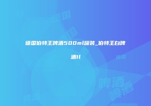 德国伯特王啤酒500ml罐装_伯特王白啤酒1l