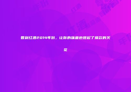 智利红酒2014年份，让你的味蕾也燃起了爆款的火花