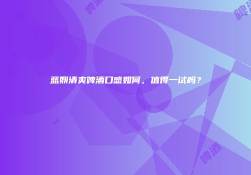 蓝鼎清爽啤酒口感如何，值得一试吗？