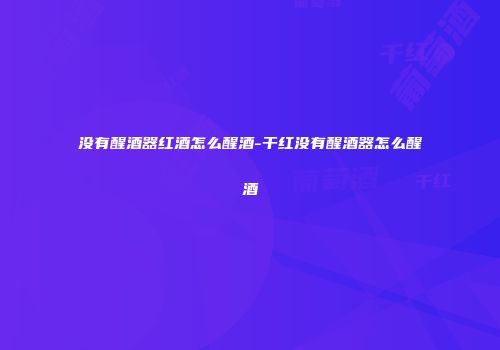 没有醒酒器红酒怎么醒酒-干红没有醒酒器怎么醒酒