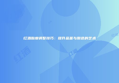 红酒酸度调整技巧：提升品鉴与酿造的艺术