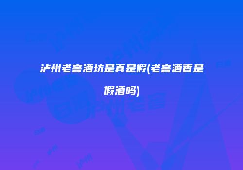 泸州老窖酒坊是真是假(老窖酒香是假酒吗)