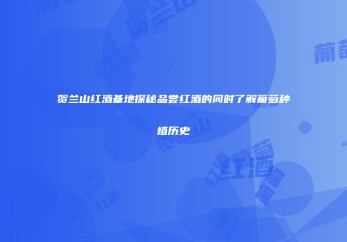 贺兰山红酒基地探秘品尝红酒的同时了解葡萄种植历史
