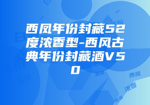 西凤年份封藏52度浓香型-西风古典年份封藏酒V50
