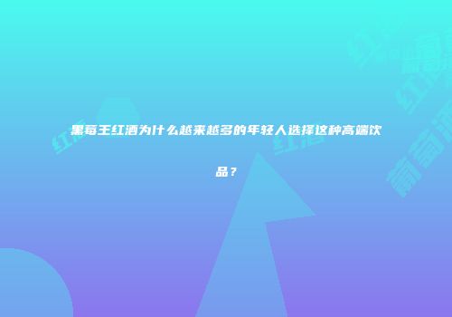 黑莓王红酒为什么越来越多的年轻人选择这种高端饮品？