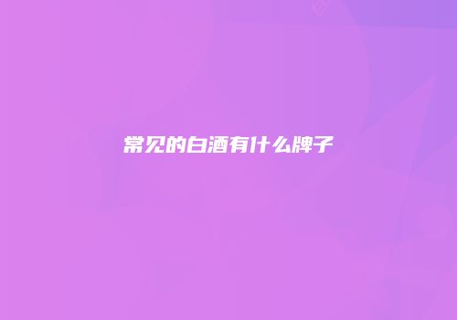 常见的白酒有什么牌子