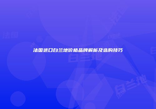 法国进口白兰地价格品牌解析及选购技巧