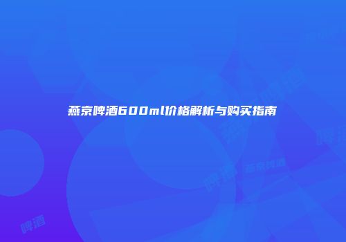 燕京啤酒600ml价格解析与购买指南