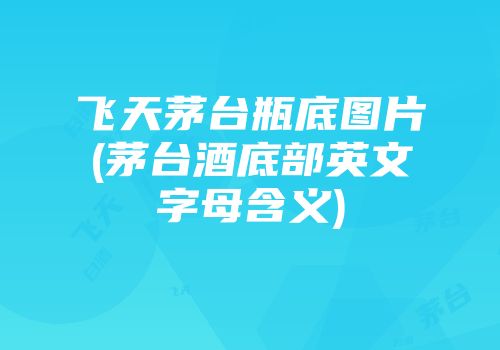 飞天茅台瓶底图片(茅台酒底部英文字母含义)