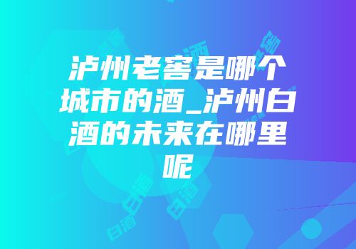 泸州老窖是哪个城市的酒_泸州白酒的未来在哪里呢