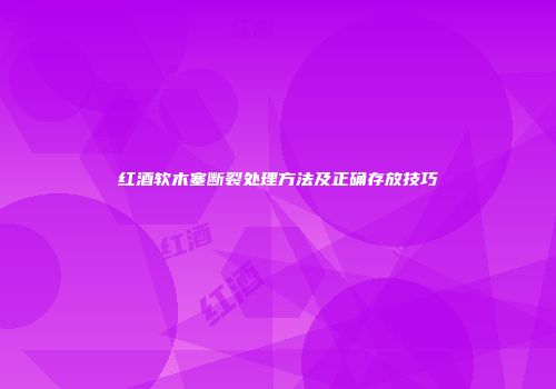 红酒软木塞断裂处理方法及正确存放技巧