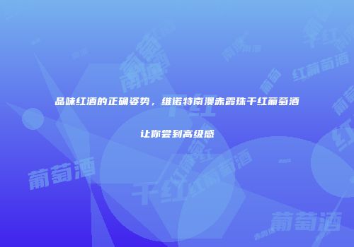 品味红酒的正确姿势，维诺特南澳赤霞珠干红葡萄酒让你尝到高级感