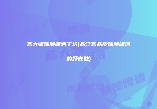 高大师精酿啤酒工坊(品尝高品质精酿啤酒的好去处)