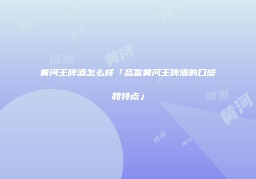 黄河王啤酒怎么样「品鉴黄河王啤酒的口感和特点」