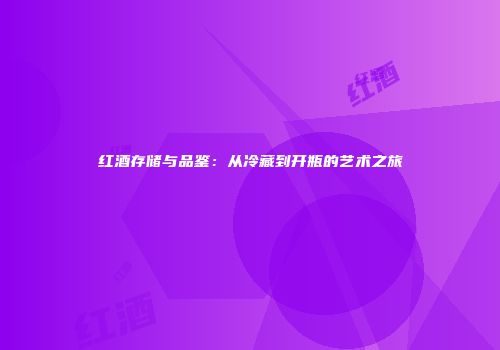红酒存储与品鉴：从冷藏到开瓶的艺术之旅