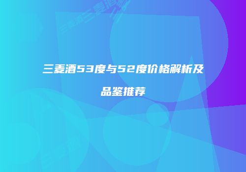三麦酒53度与52度价格解析及品鉴推荐