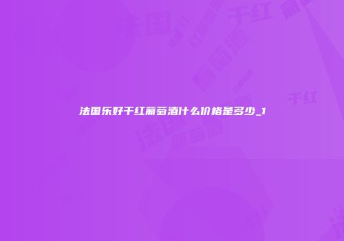 法国乐好干红葡萄酒什么价格是多少_1