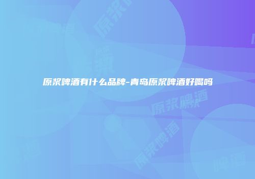 原浆啤酒有什么品牌-青岛原浆啤酒好喝吗