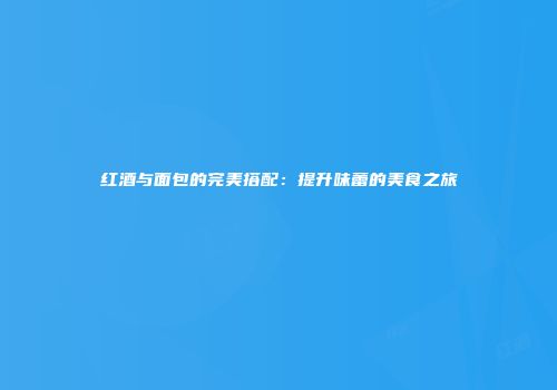 红酒与面包的完美搭配：提升味蕾的美食之旅