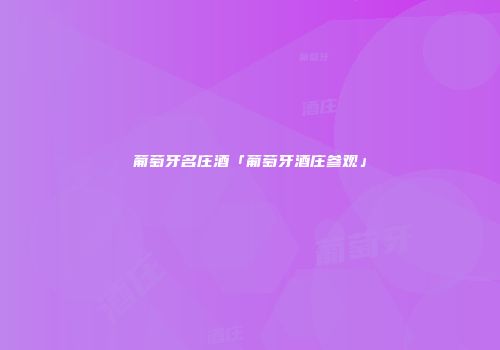 葡萄牙名庄酒「葡萄牙酒庄参观」